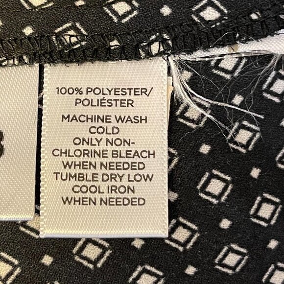 LOFT Black White Dot Button Front Blouse Shirt XXSP Petite - Picture 5 of 6